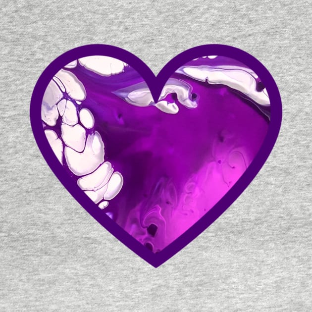 Purple/Lavender Paint Pour Heart by Designs_by_KC